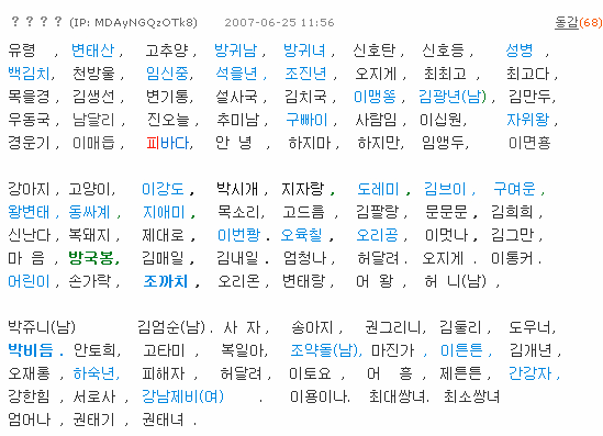 대한민국 특이한 이름보고 성별 맞추기